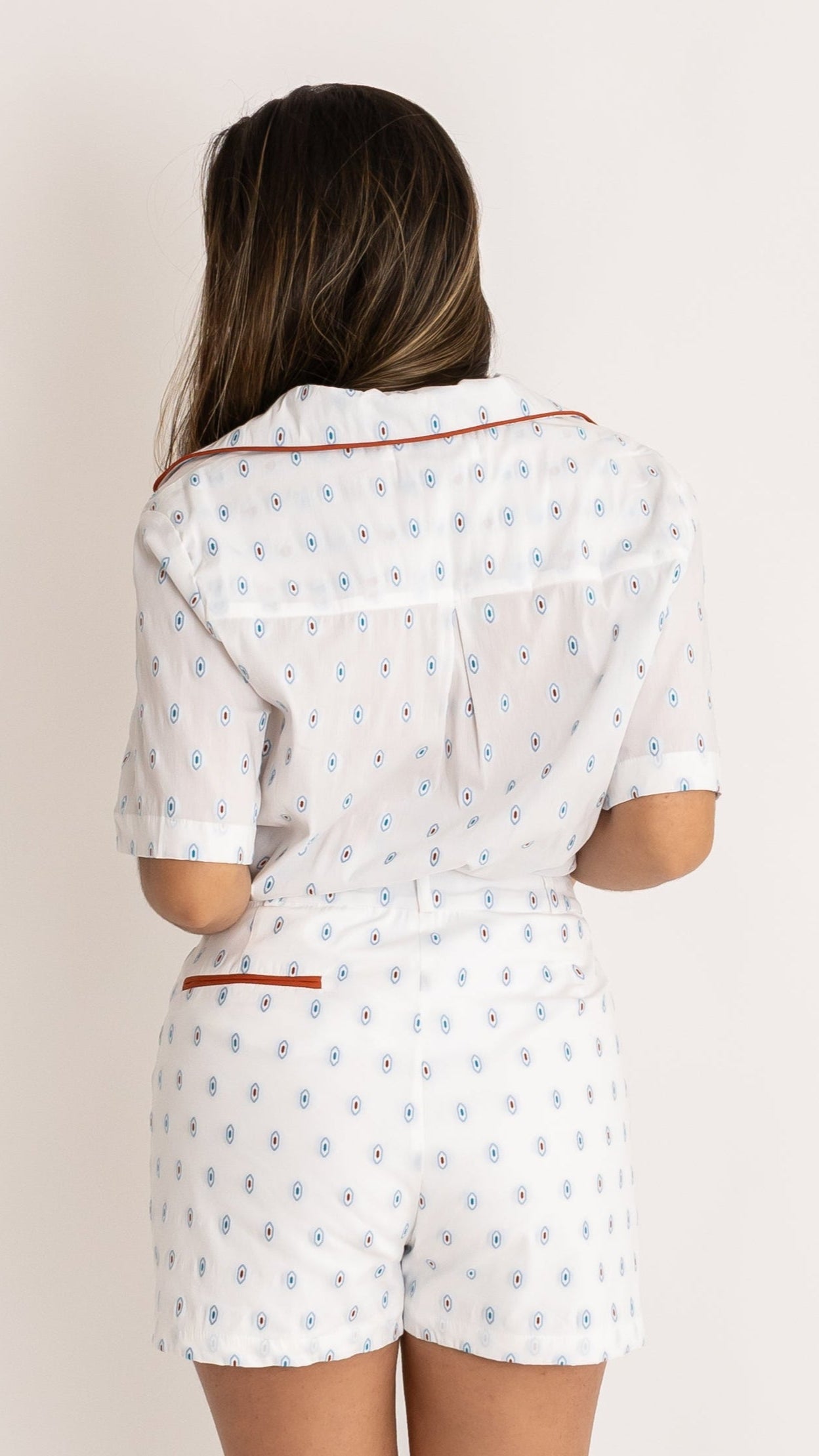 White Shirt with Diamond Pattern